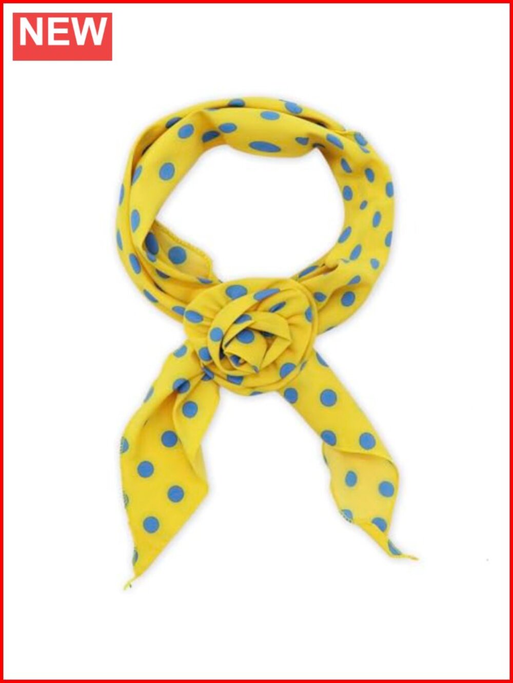 Polka Dot Chiffon Scarf Skinny Neck Scarf with Detachable Flower